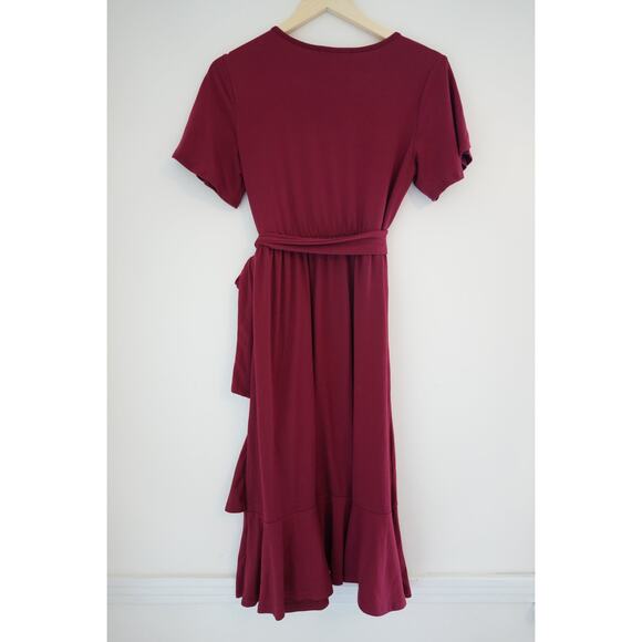 Velvet Red Tie Dress Size Medium - Picture 4 of 5